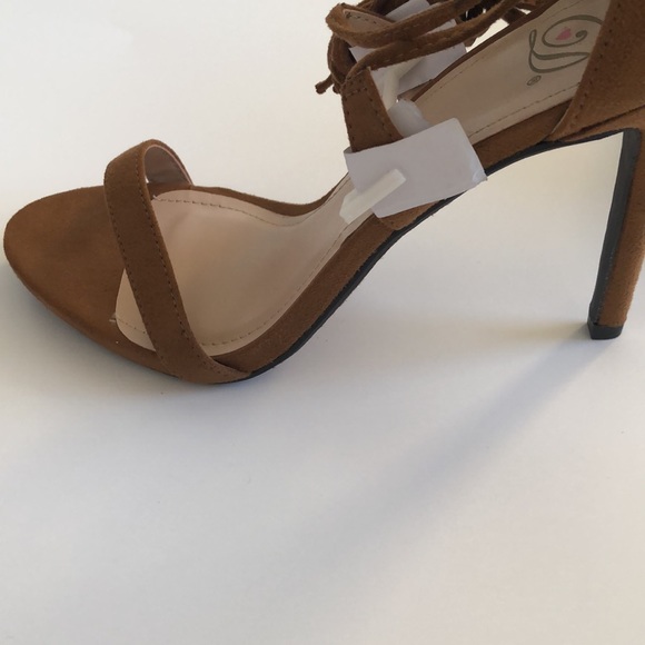 New Glam Brown Lace-up Heels - Picture 5 of 6
